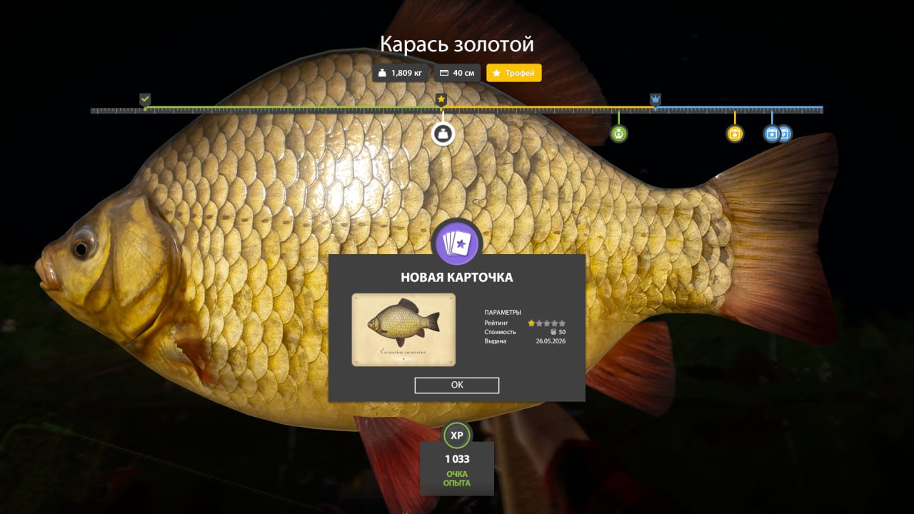 Улов (Карась золотой, Карась серебряный) на #трофей_rf4map в RF4