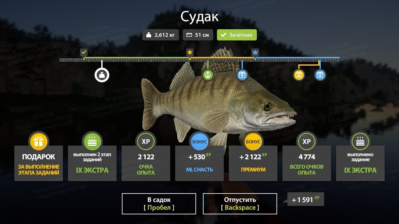 Улов (Судак) на задания в RF4