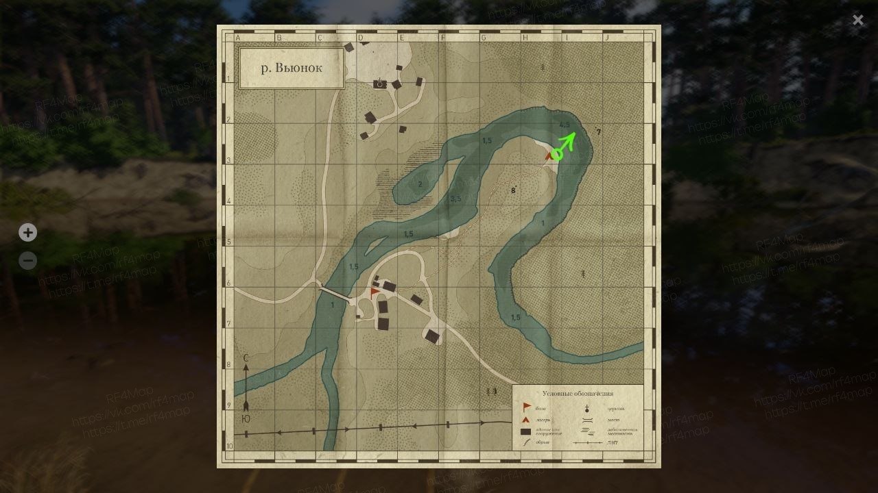 Улов (Голавль) на вьюнок в RF4