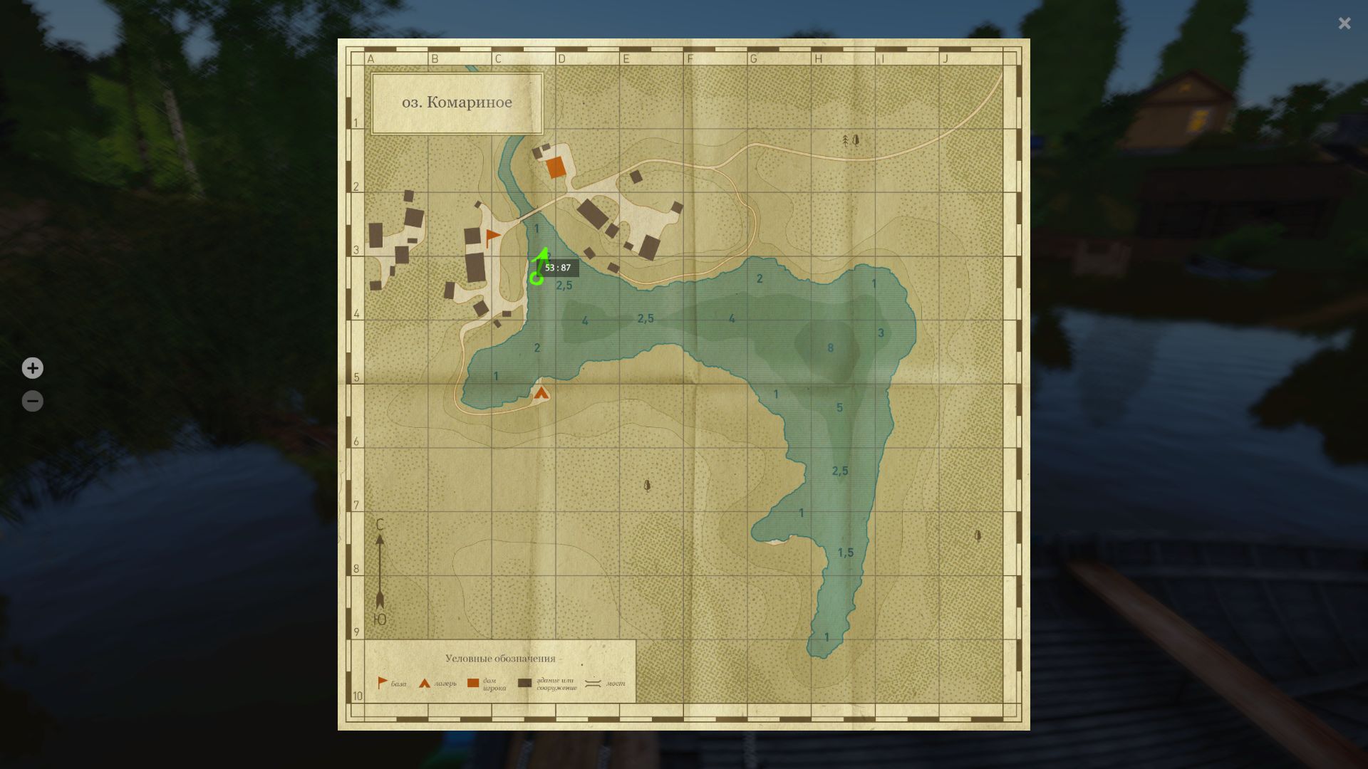 Скриншот точки клева на #трофей_rf4map